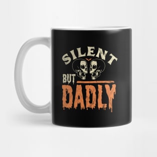 Silent but Dadly - Best Farter Ever Dad Joke Skull Retro Mug